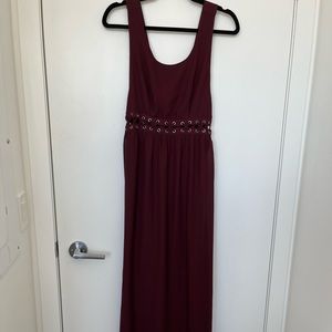 Forever 21 Burgundy Chiffon Maxi Dress